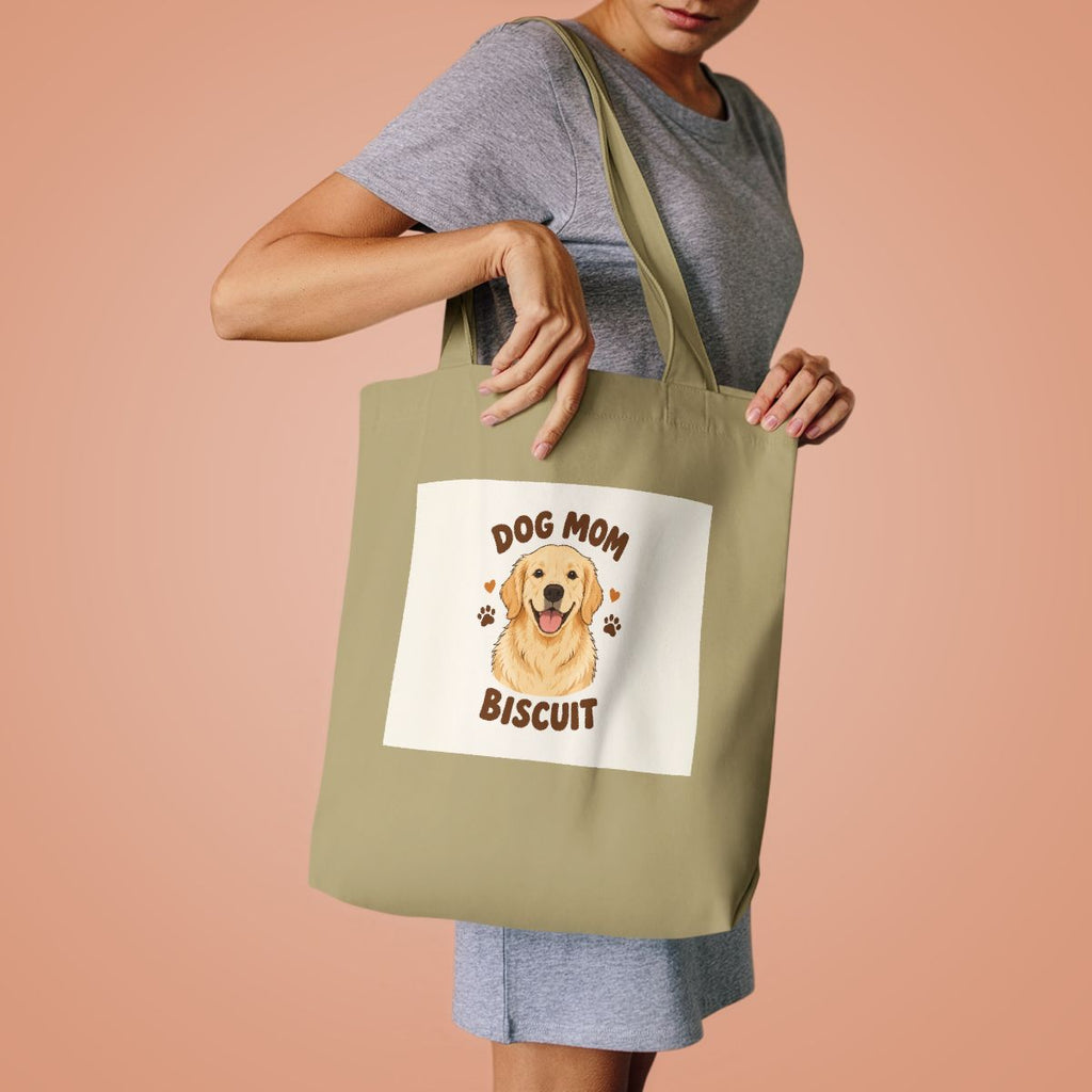 Custom Dog Mom Portrait Canvas Tote — mockup 4