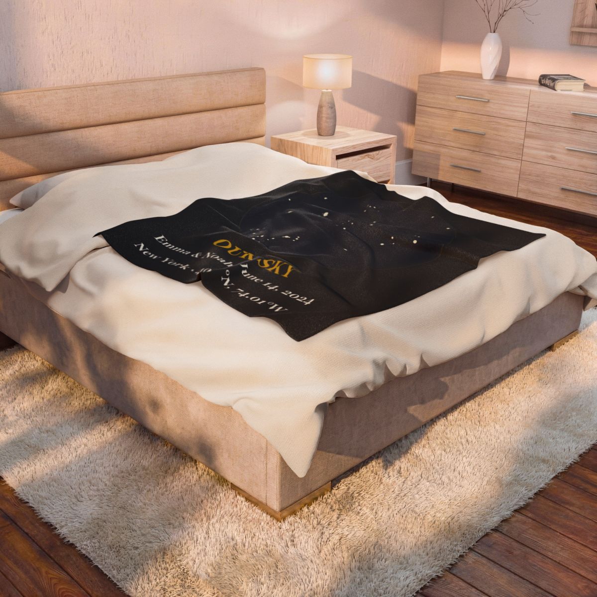 Celestial Star Map Velveteen Plush Throw Blanket (50x60 in) — mockup 4