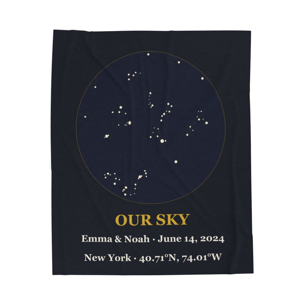 Celestial Star Map Velveteen Plush Throw Blanket (50x60 in)