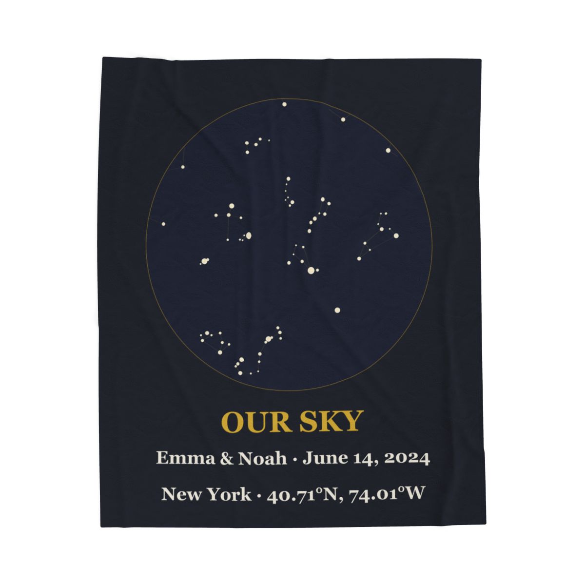 Celestial Star Map Velveteen Plush Throw Blanket (50x60 in)