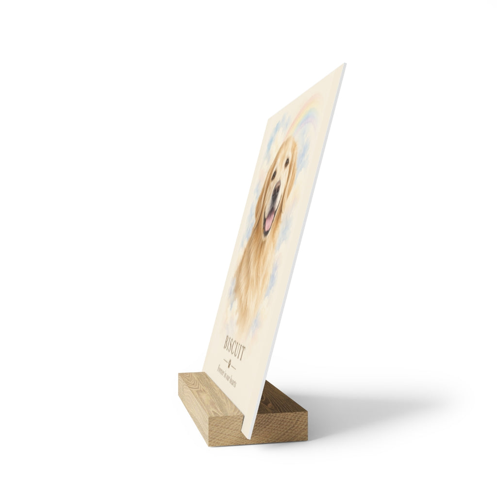 Personalized Pet Memorial Photo Board with Stand, Custom Name & Dates — mockup 3